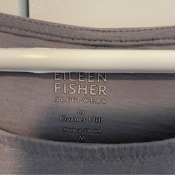 Eileen Fisher Sleepwear top by Garnet Hill M Soft Gray Lounge Top Made: Ukraine - Picture 2 of 6